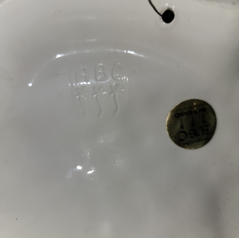 Bassano Ceramiche ABC Made In Italy Ceramic White & Gold Large Smiling Fish Mold - Picture 8 of 13